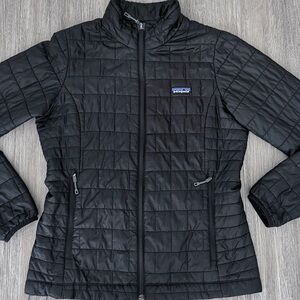 Patagonia Nano Puff Jacket Womens Medium Black Puffer Coat Great Condition